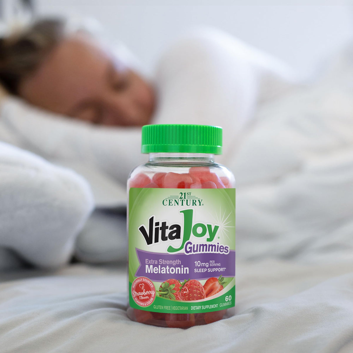 21st Century VitaJoy Melatonin 10mg Gummies Strawberry - 60 Count - image 5