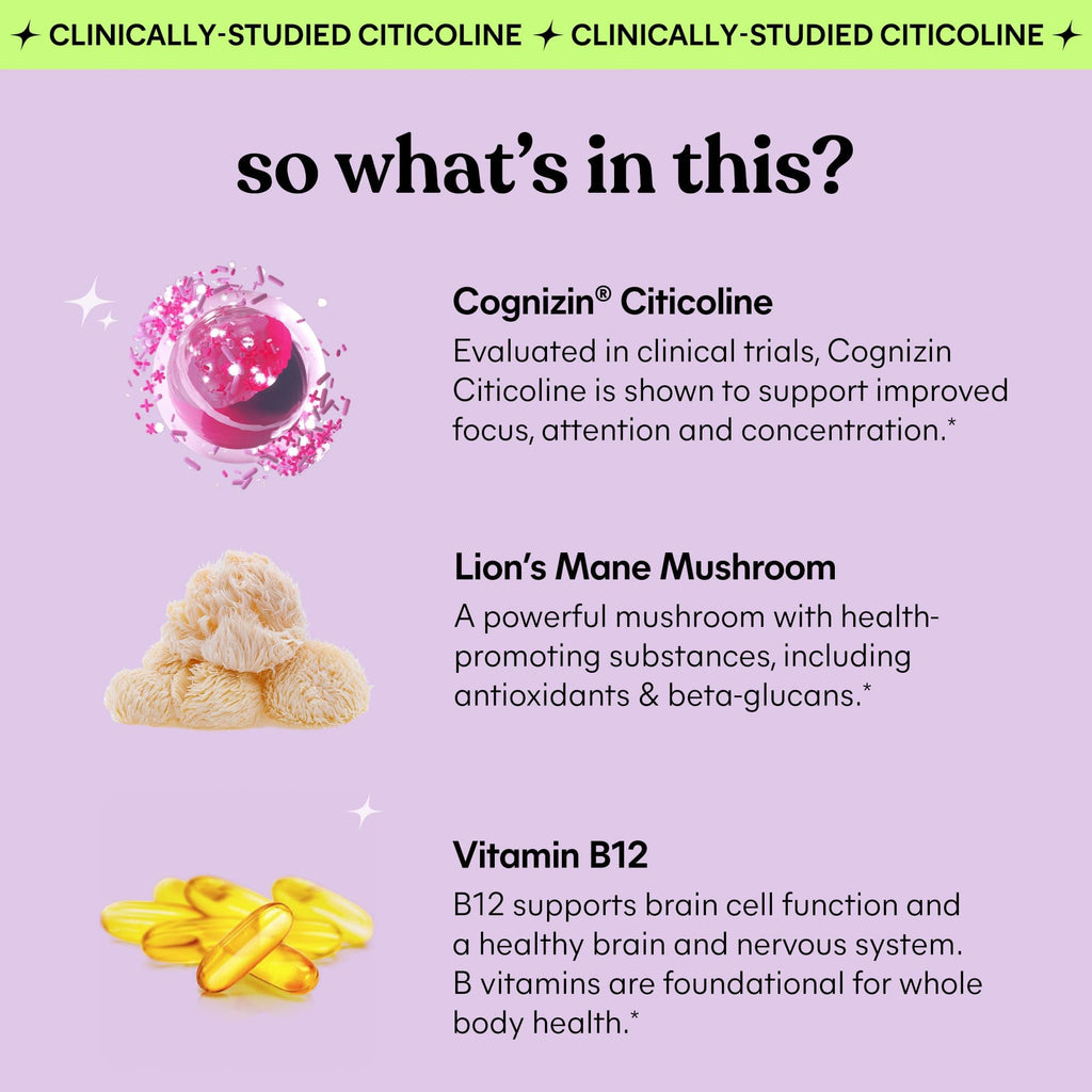 Lemme Focus Concentration & Brain Health Gummies - 50 Gummies - image 3