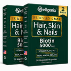 Wellgenix Purvana MAX Hair Skin & Nails Biotin 5000mcg - 60 Capsules