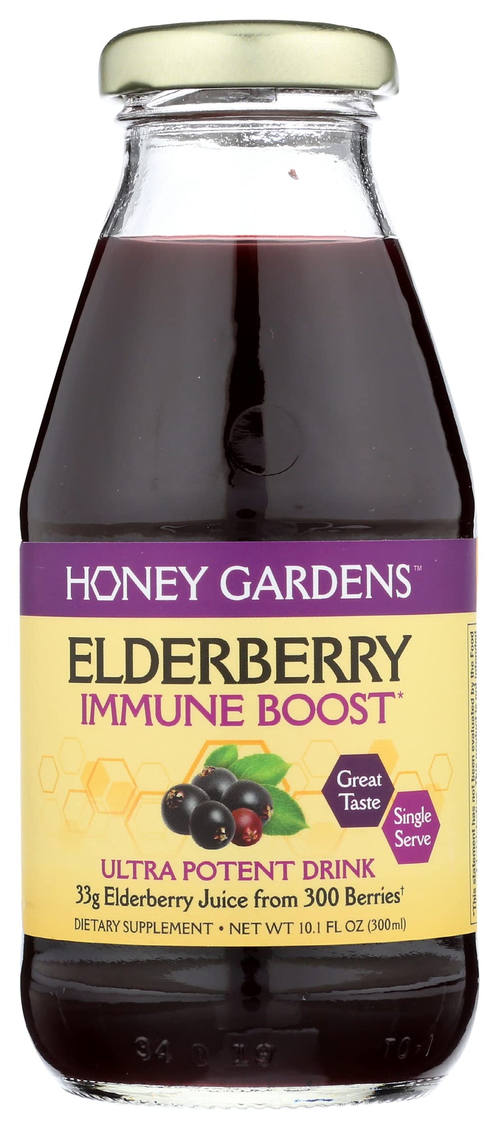 Honey Gardens Elderberry Immune Boost Drink, Vegan - Pack of 4