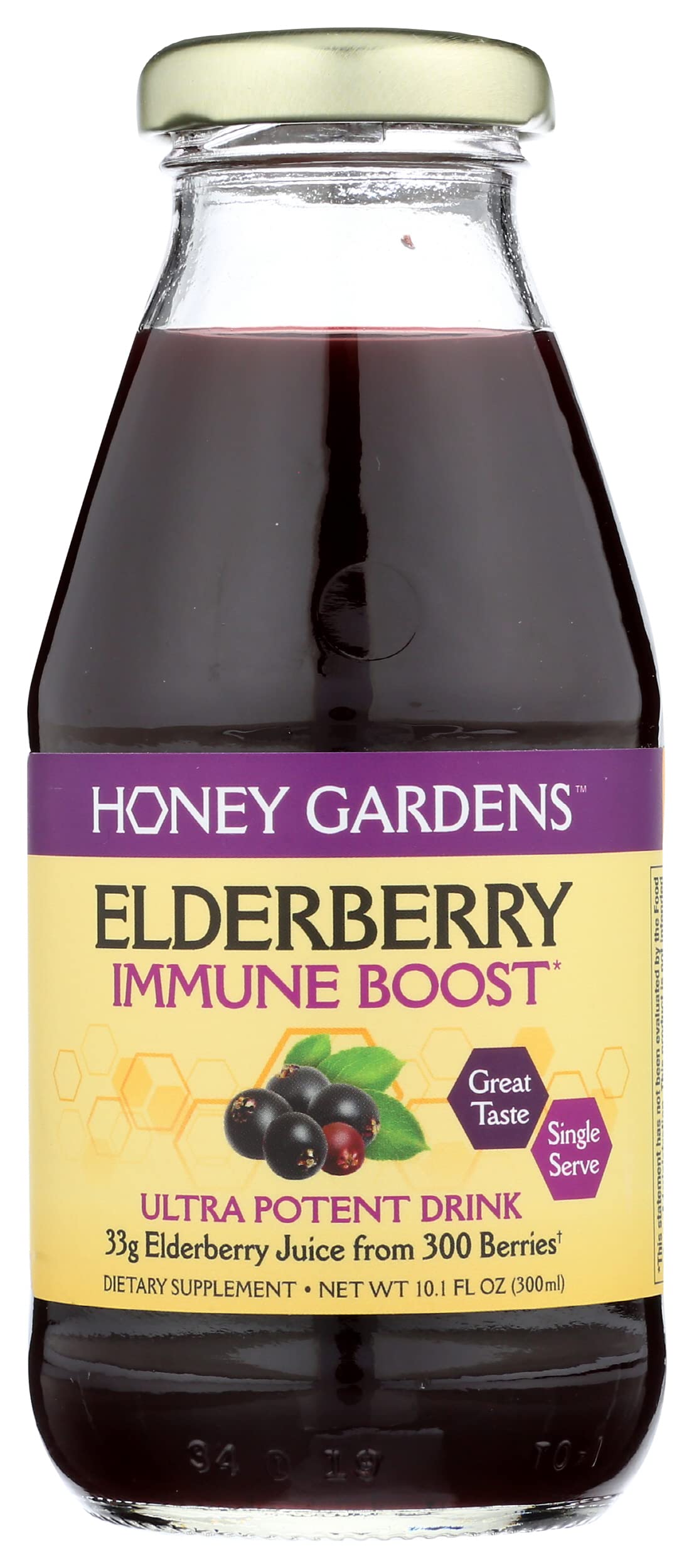 Honey Gardens Elderberry Immune Boost Drink, Vegan - Pack of 4