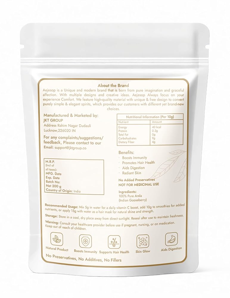 AEJESOP Organic Amla Powder Indian Gooseberry - 200g - image 2