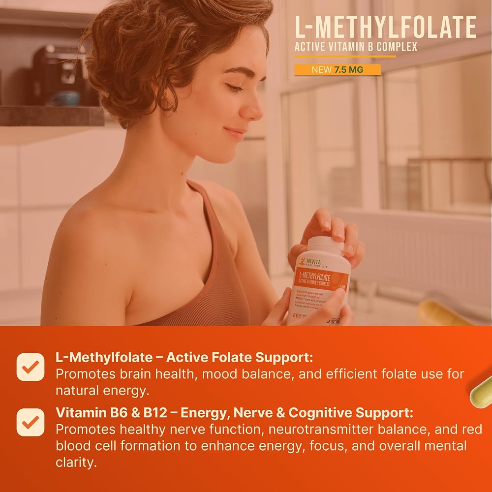 INVITA L-Methylfolate 7.5mg + B Complex - 60 Capsules - image 4