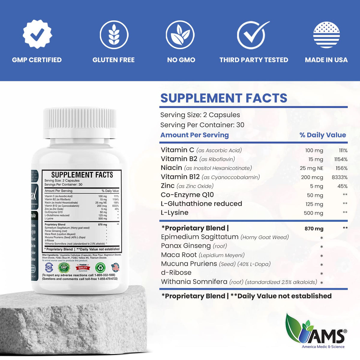 America Medic & Science Sperm Count Max - 60 Capsules - image 5