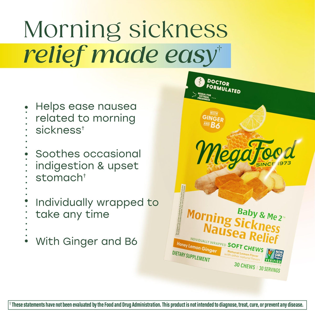 MegaFood Baby & Me Prenatal Honey Lemon Ginger - 30 Soft Chews - image 3