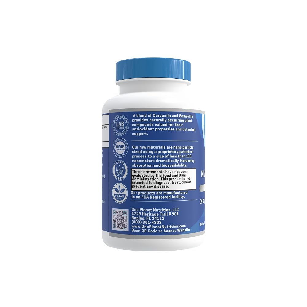 One Planet Nutrition Nano Curcumin Plus 500 mg - 240 Capsules - image 3