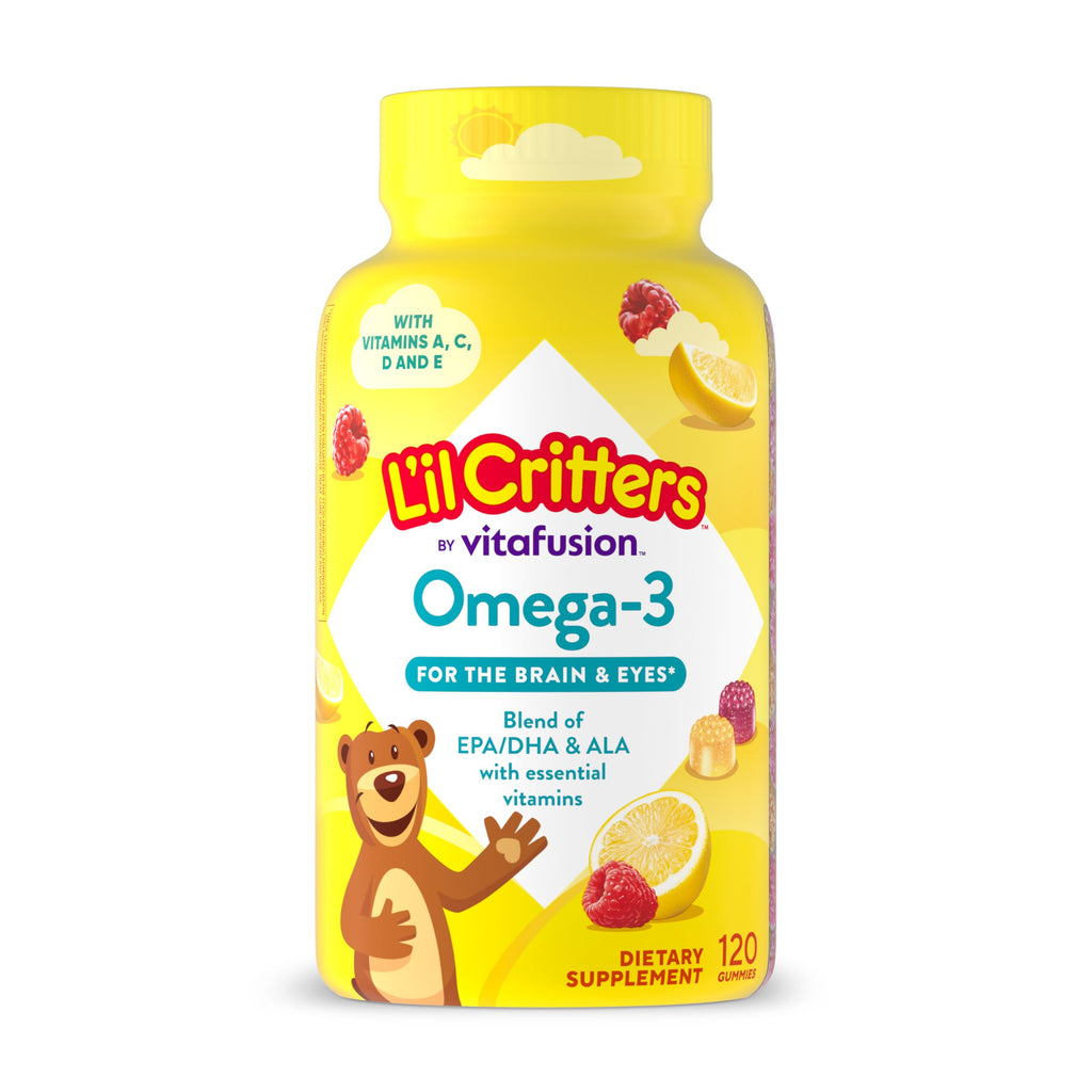 Lil Critters Kids Omega 3 Gummies Brain & Eye Support - 120 Count