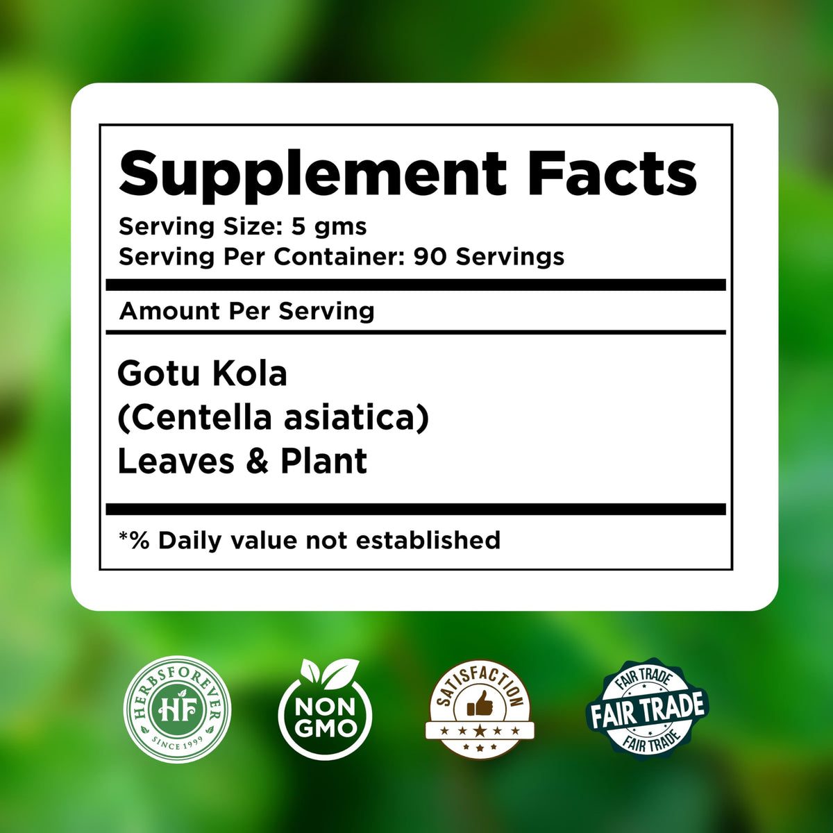 Herbsforever Gotu Kola Powder for Mental Clarity - 454g - image 3