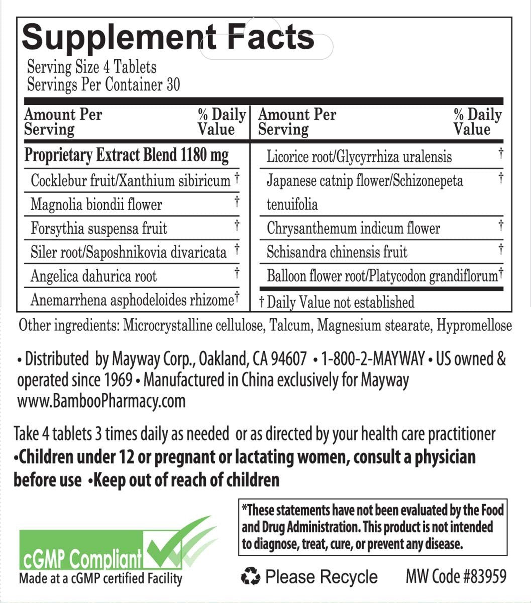 Bamboo Pharmacy Sinus Function Support Herbal Tablets - 120 Count - image 3