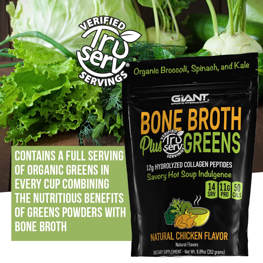 Giant Sports Bone Broth Powder Chicken Grass Fed - 8.89 oz - image 4