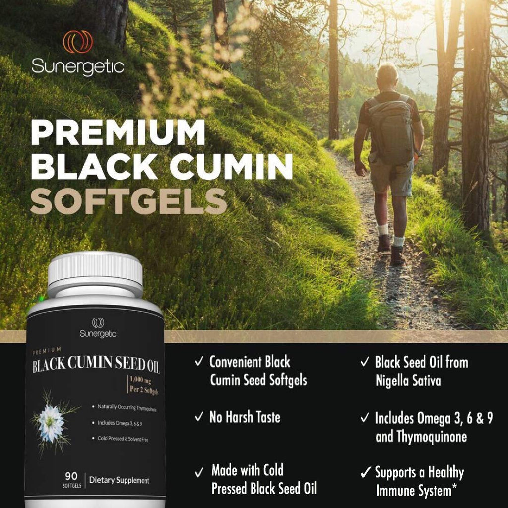 Sunergetic Black Cumin Seed Oil 1000mg - 90 Softgels - image 2