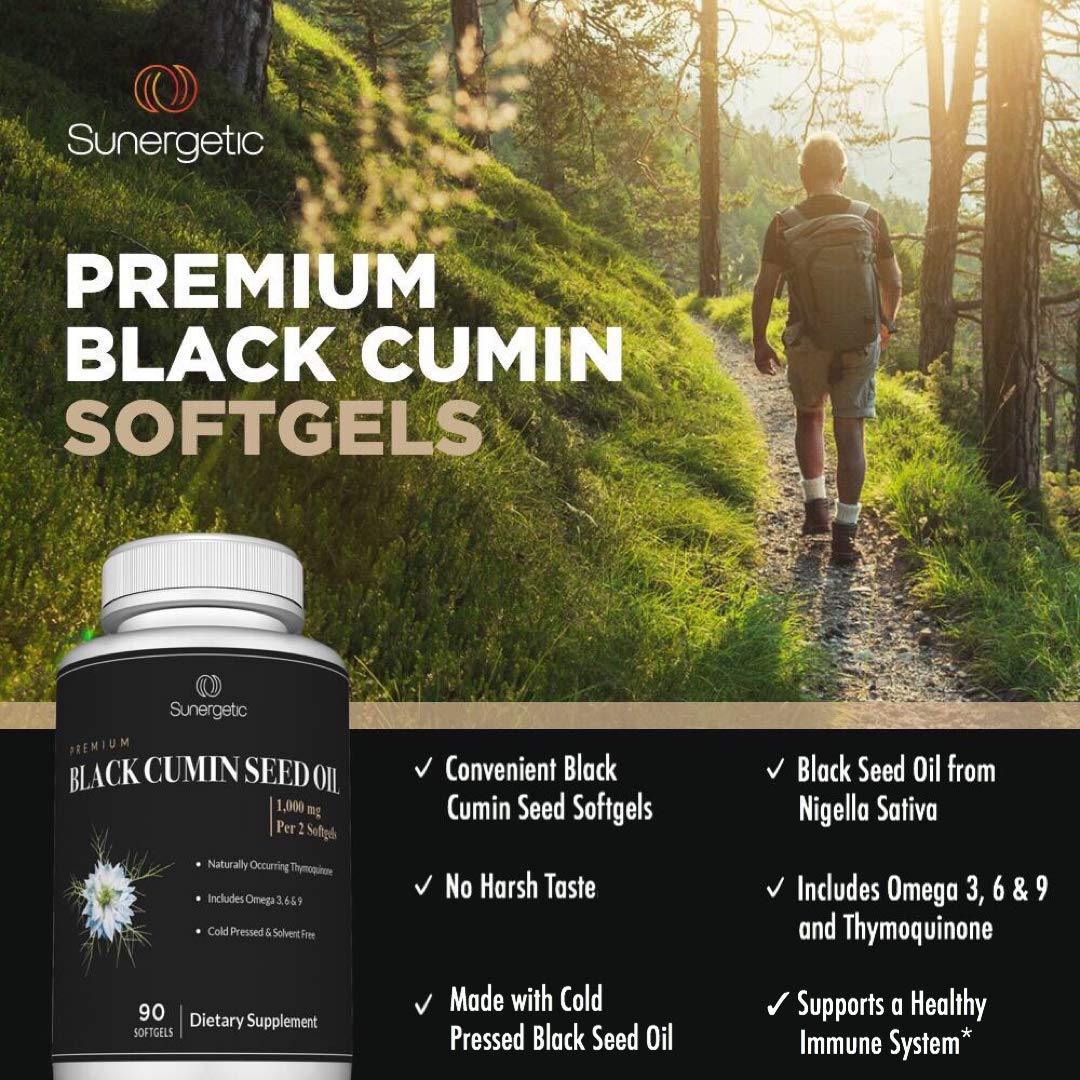 Sunergetic Black Cumin Seed Oil 1000mg - 90 Softgels - image 2