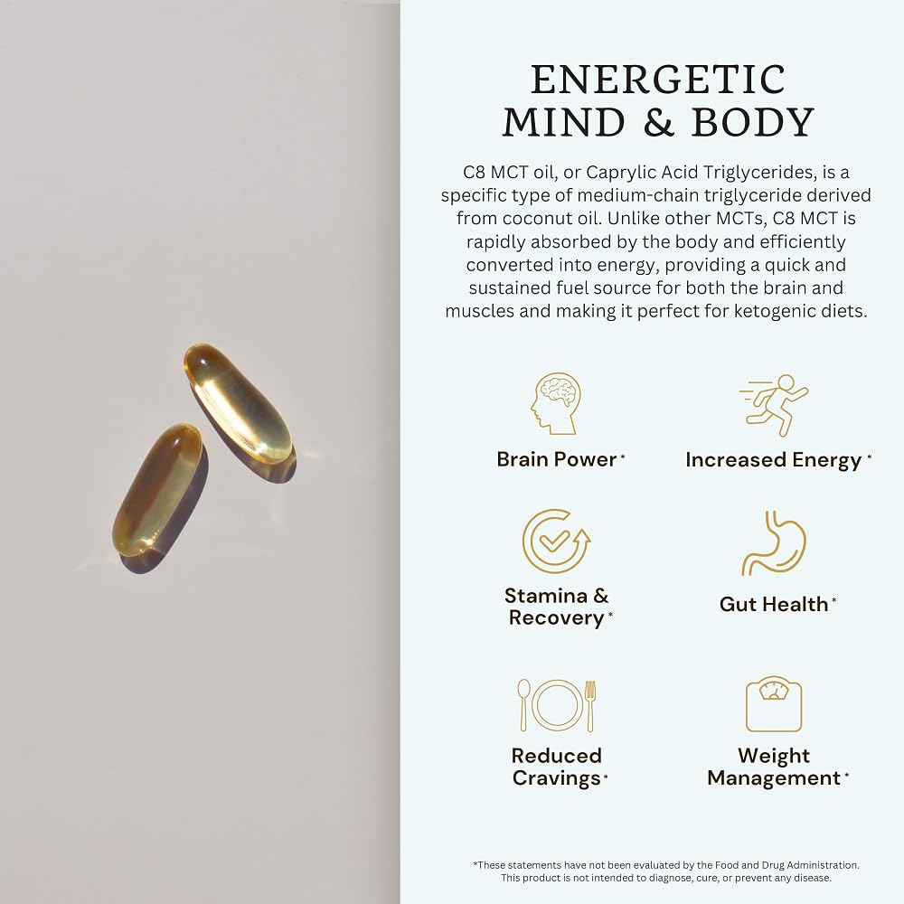 VTC C8 MCT Oil Capsules - 100 Softgels - image 5