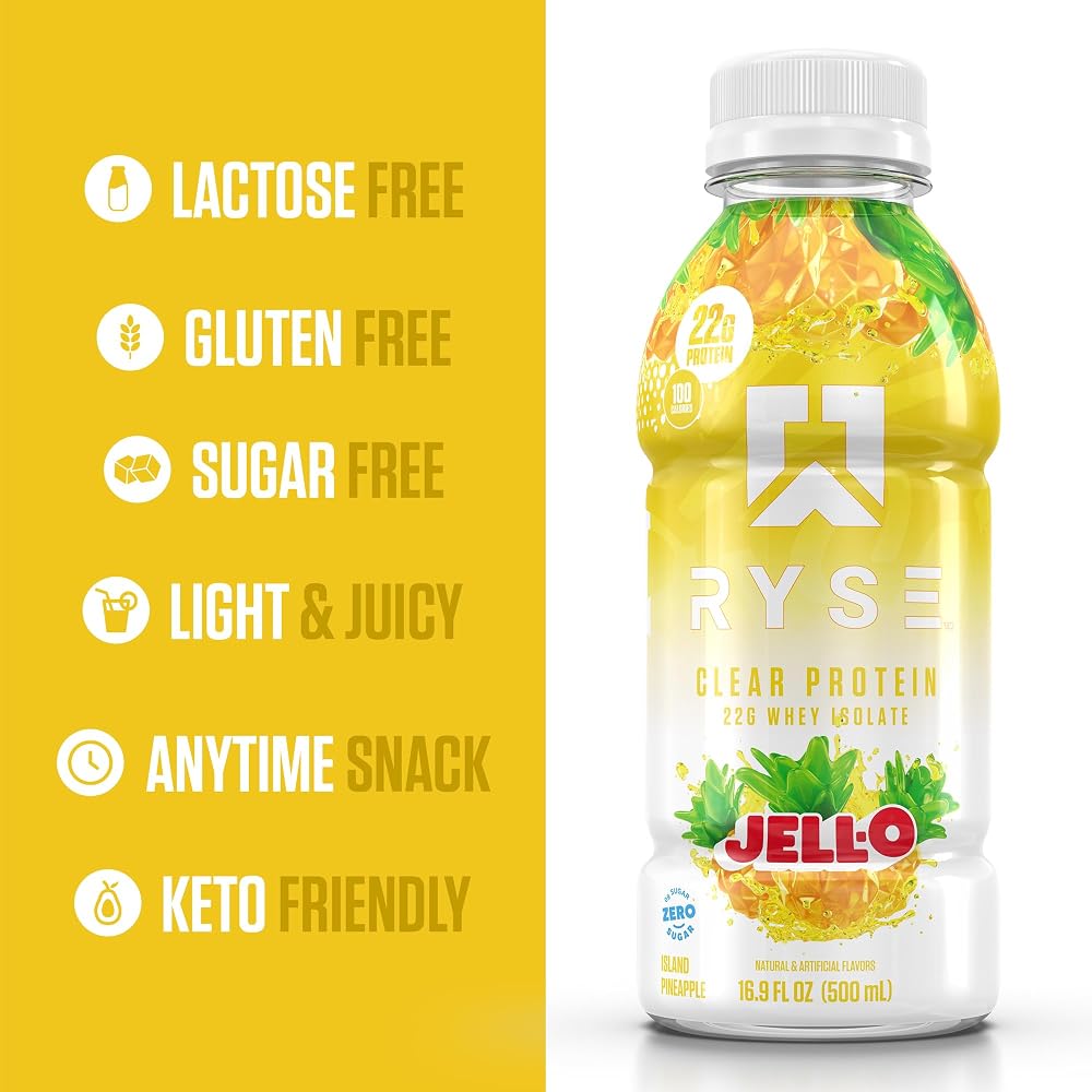 RYSE Clear Whey Isolate Protein Shake - RTD (12-Pack)