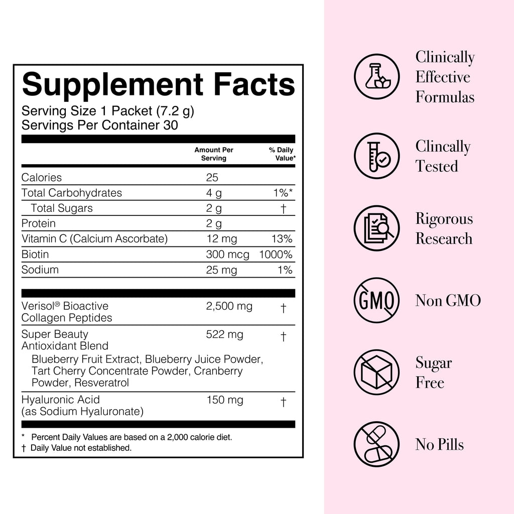 Glotrition Super Beauty Elixir Collagen Peptides Powder - 30 Packets - image 6