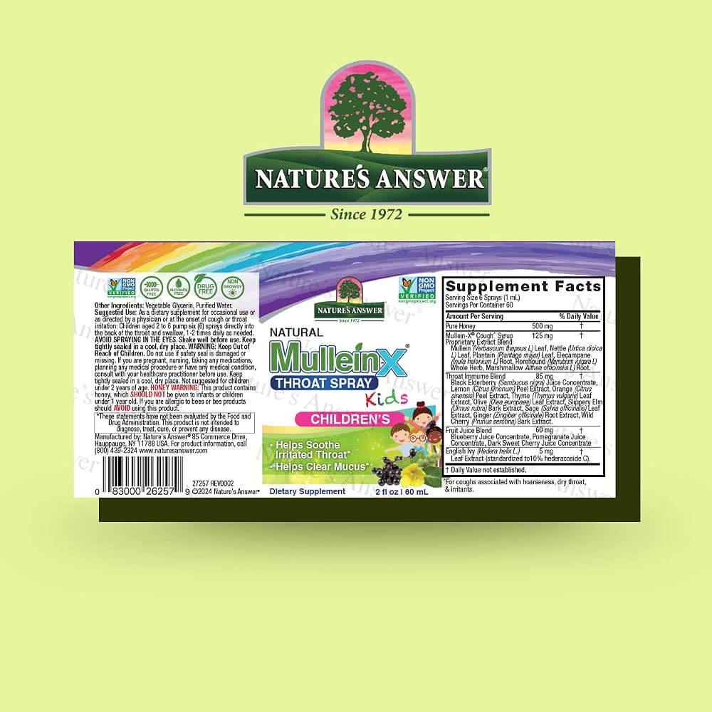 Nature's Answer Mullein X Kids Throat Spray - 2 Fl Oz - image 2