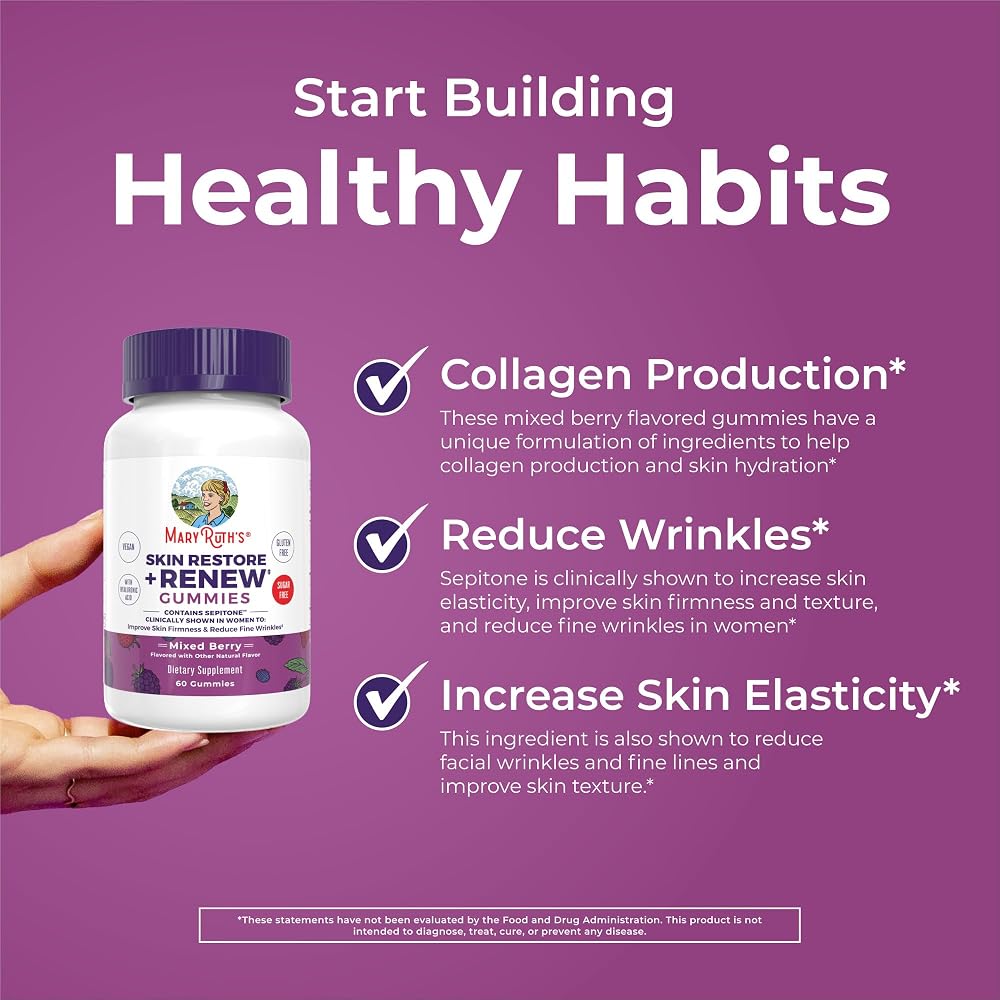 MaryRuth's Skin Restore + Renew Gummies with Hyaluronic Acid - 60 Gummies - image 5