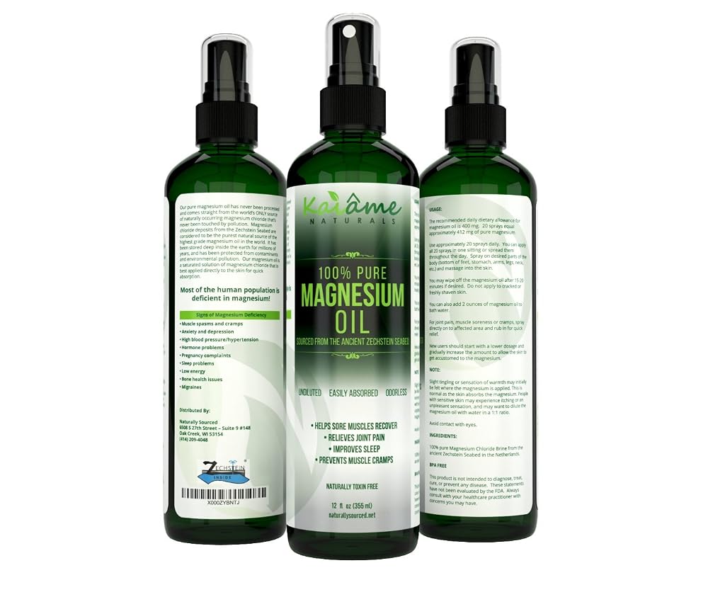 Kaiame Naturals Magnesium Oil Spray, Pure Zechstein - 12 Fl Oz - image 2