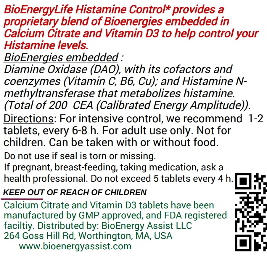 BioEnergyLife Histamine Control - 120 Tablets - image 5