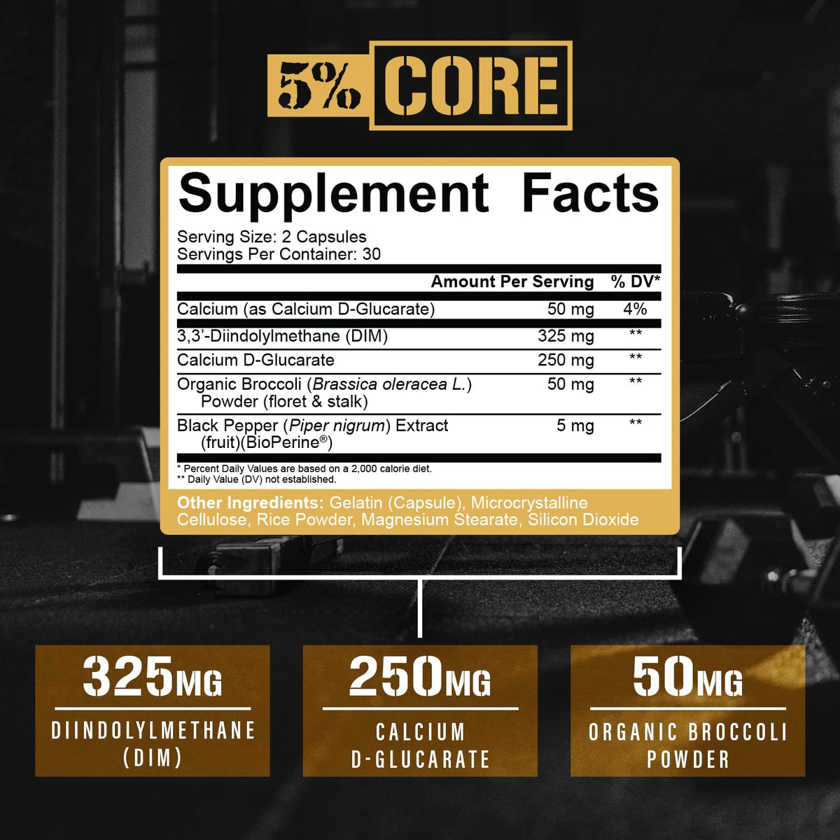 5% Nutrition Core DIM Supplement for Estrogen Support - 60 Capsules - image 2