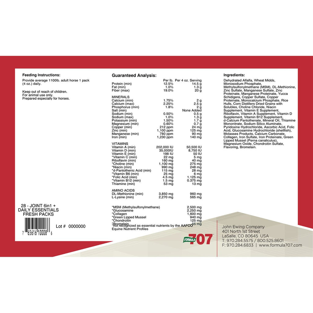 Formula 707 Joint 6in1 + Daily Essentials Equine Supplement - 28 Day - image 2