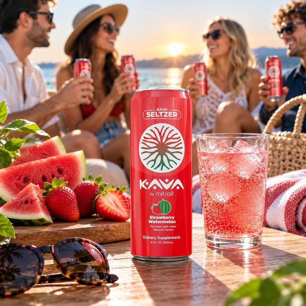 Mitra9 Strawberry Watermelon Sparkling Kava Drink