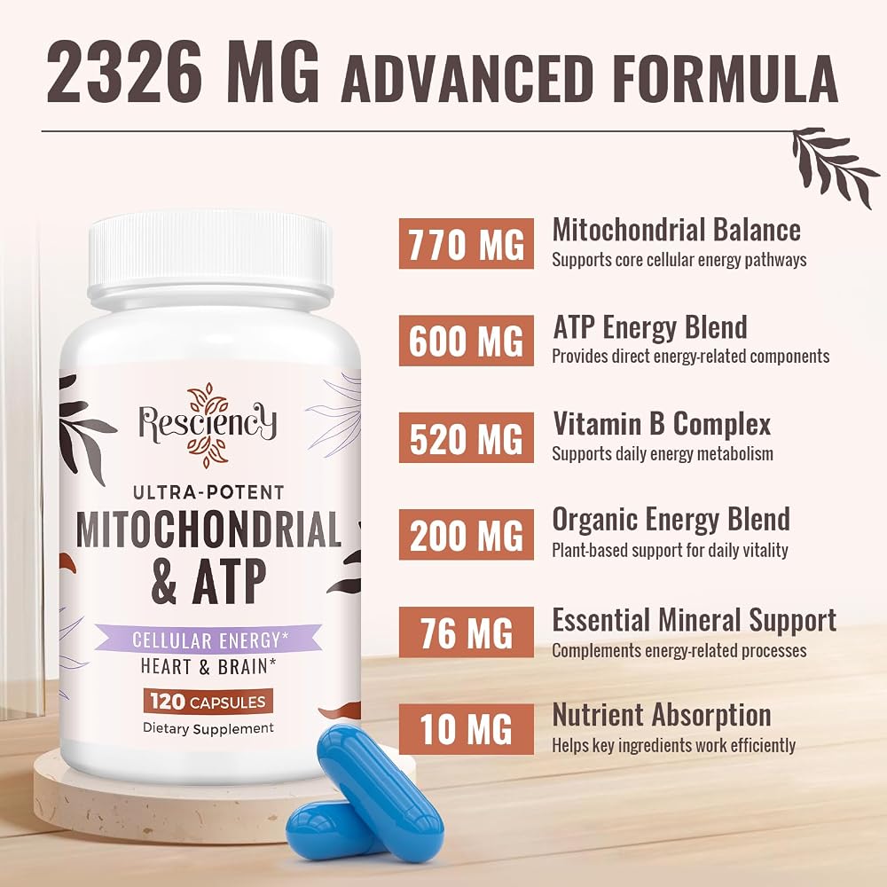 Resciency 2326 MG Mitochondrial Supplements with ATP