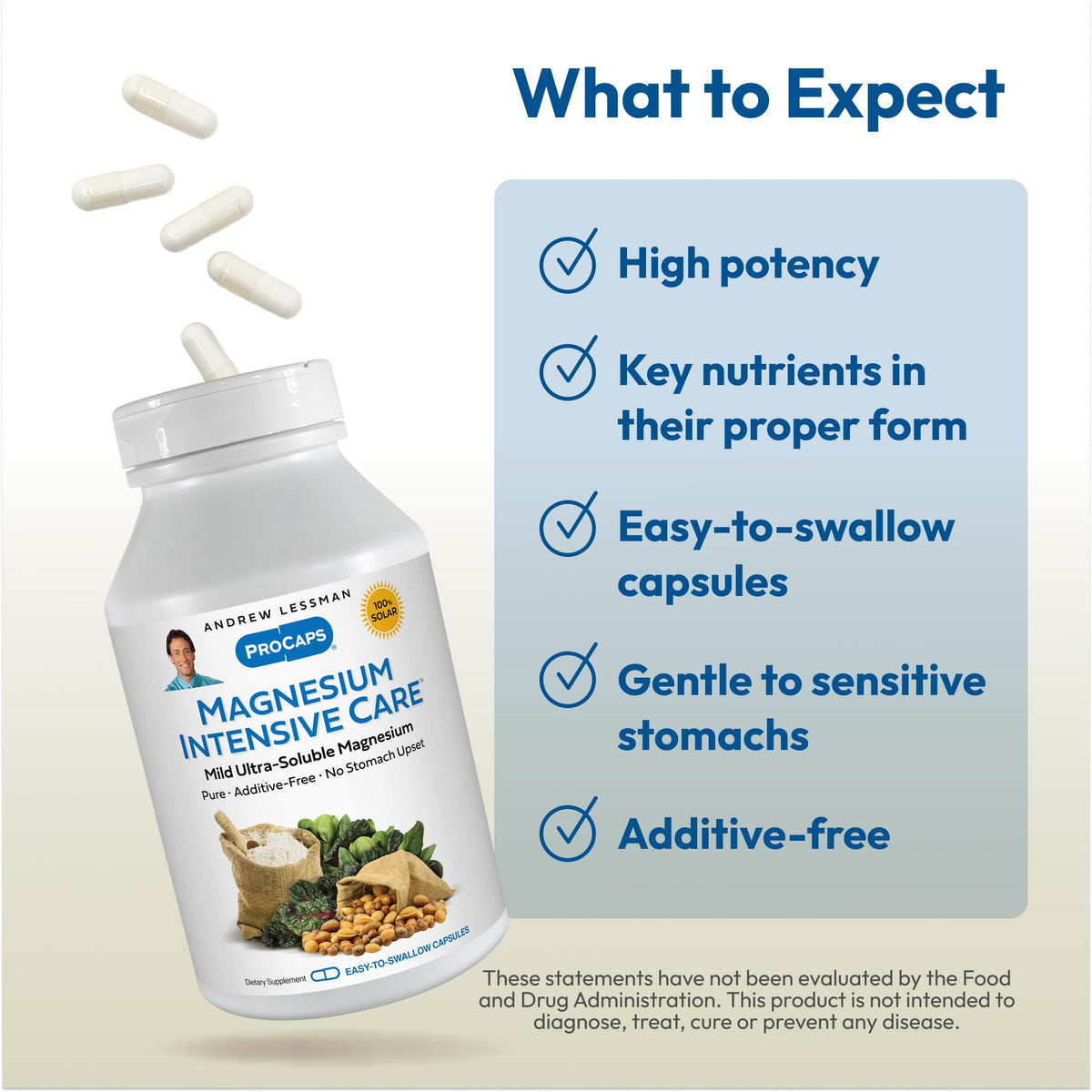 ANDREW LESSMAN Magnesium Intensive Care Capsules - 200mg Mild