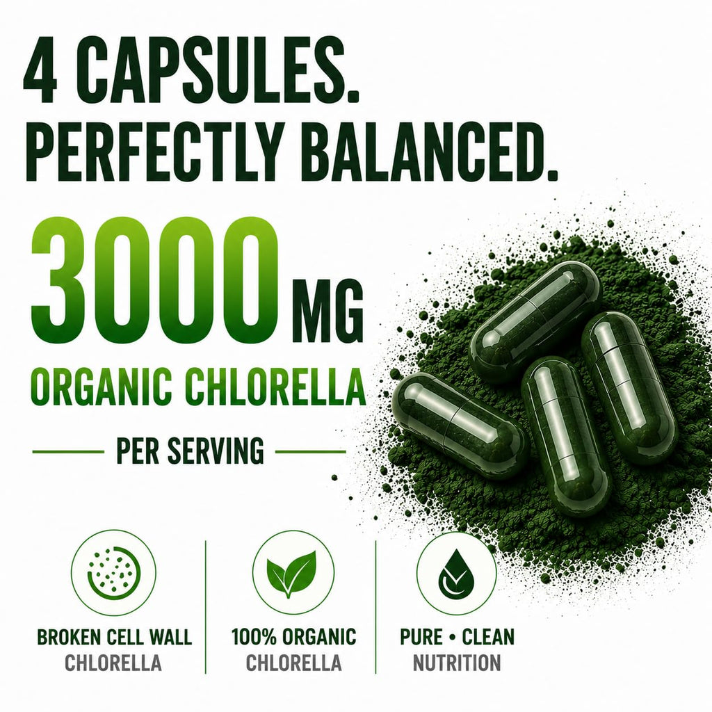 HCL Herbal Code Labs Chlorella 3000 mg - 180 Capsules - image 5