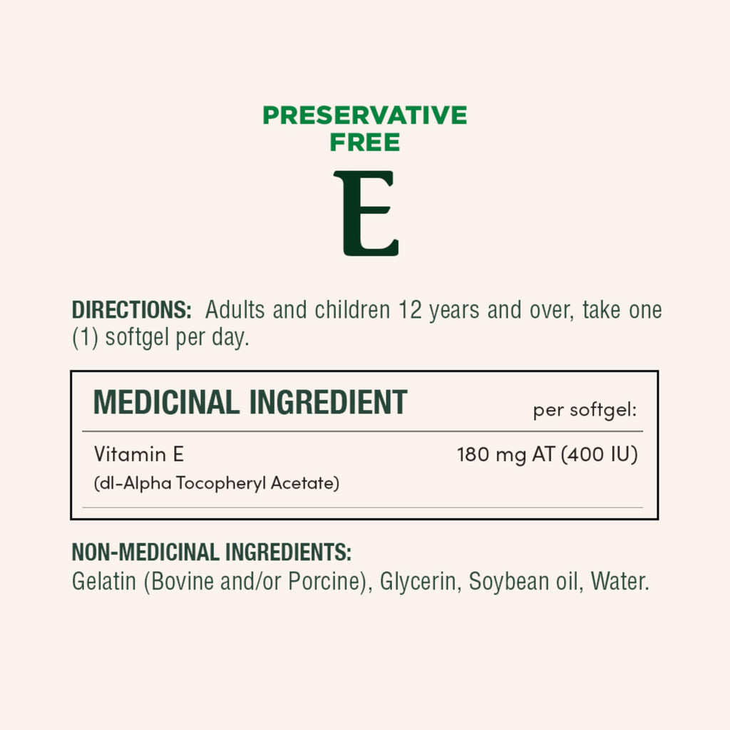NATURE'S BOUNTY Vitamin E, 400 IU, Antioxidant, 200 Softgels, 134 g
