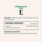 NATURE'S BOUNTY Vitamin E, 400 IU, Antioxidant, 200 Softgels, 134 g