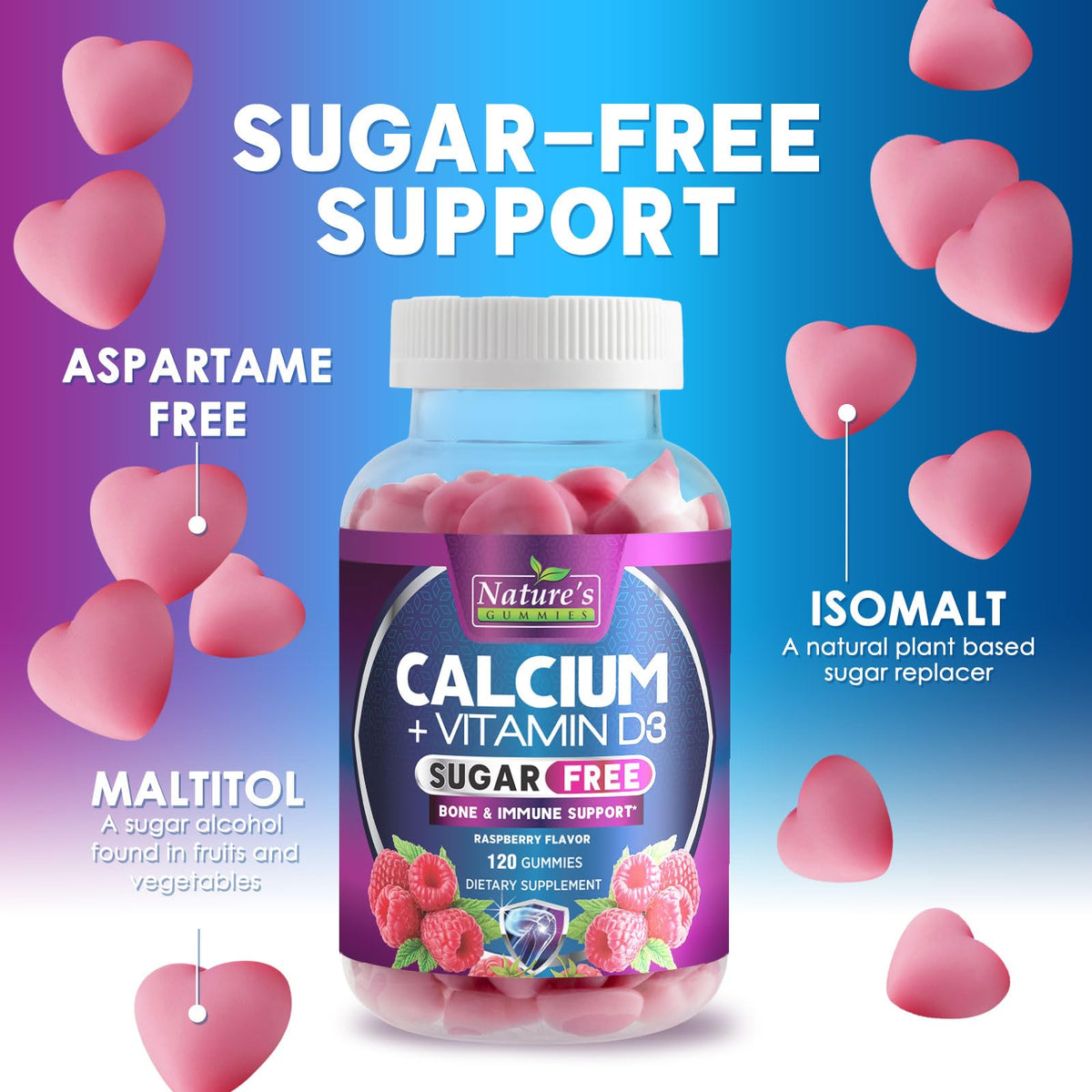 Nature's Nutrition Calcium Gummies - Sugar Free Calcium Gummy