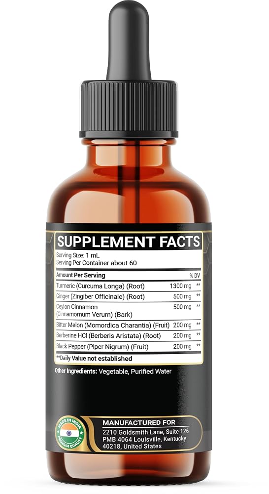 Penhoment 6in1 Liquid Turmeric Curcumin with Ginger & Berberine - 2 Fl Oz - image 8