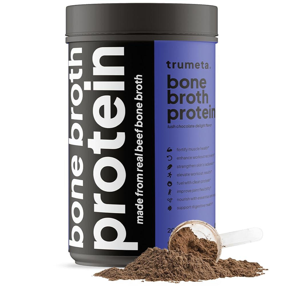 TRUMETA Beef Bone Broth Protein Powder Chocolate - 27.5 oz