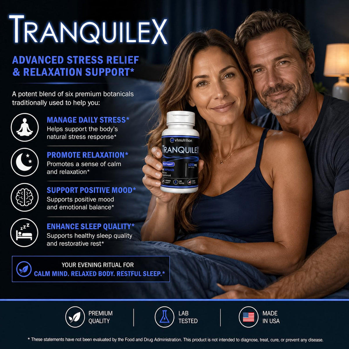 VH Nutrition Tranquilex Stress Relief Supplement - 60 Capsules - image 3