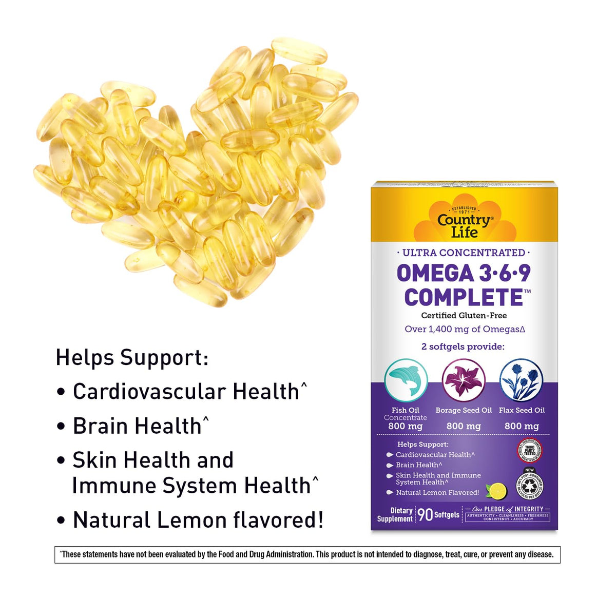 Country Life Omega 3-6-9 Complete 1534 mg - 90 Softgels - image 5