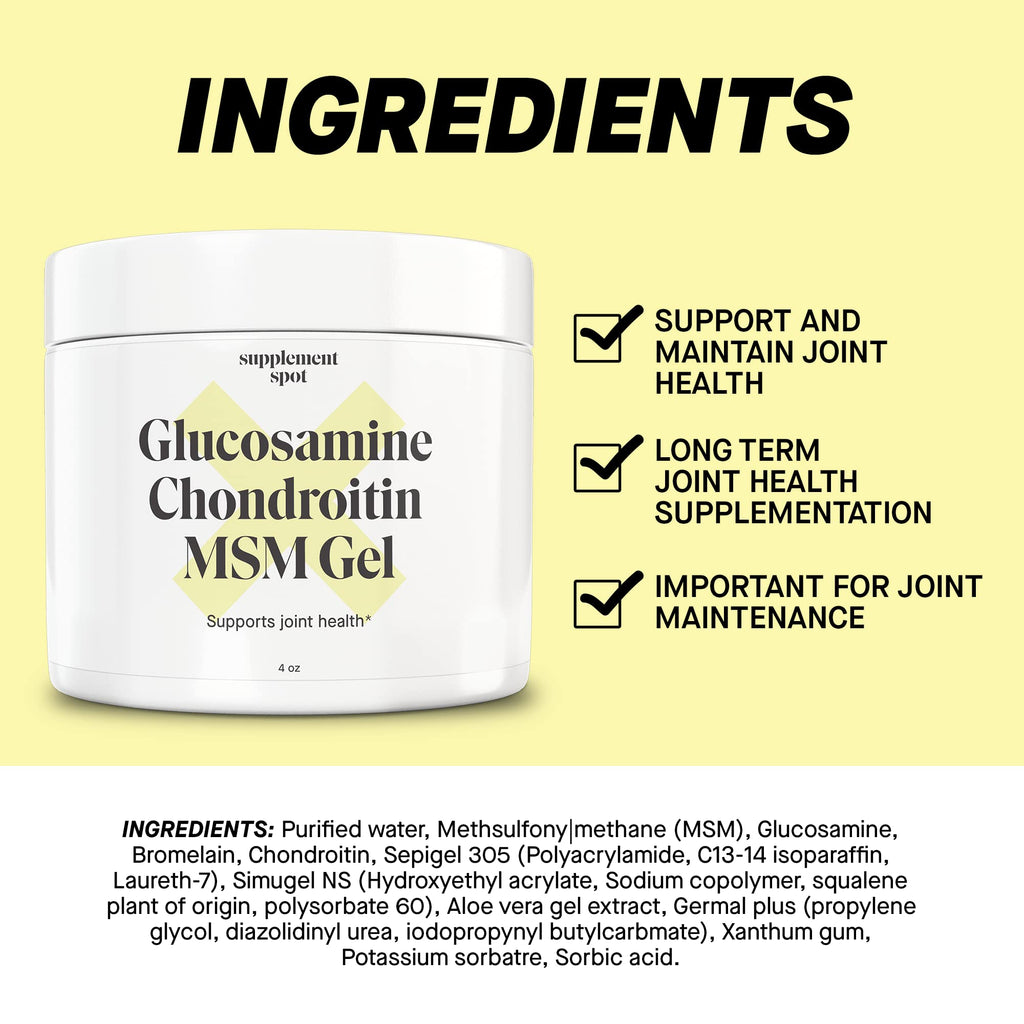Supplement Spot Glucosamine Chondroitin MSM Gel - 4 oz - image 5