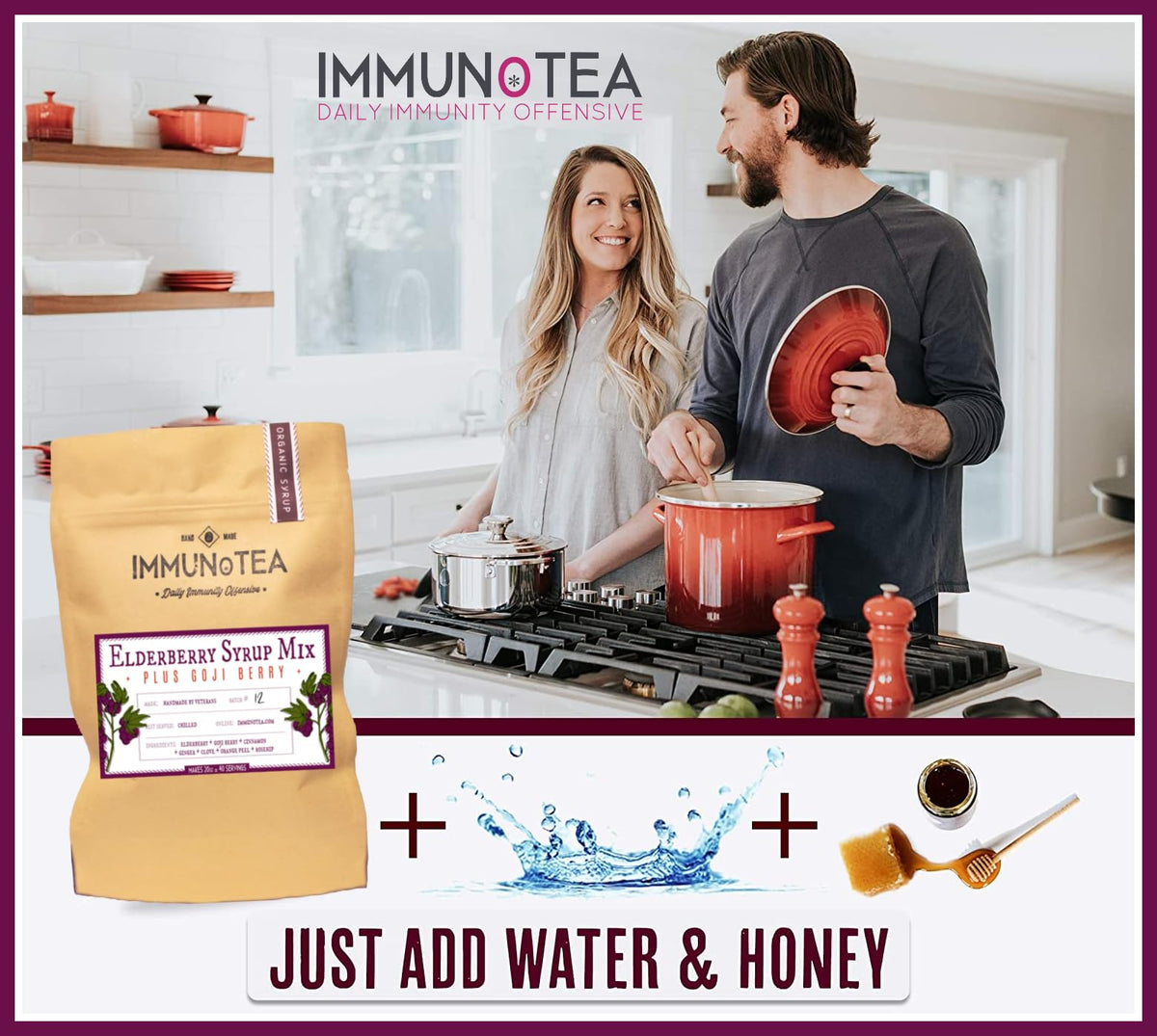Immunotea Organic Elderberry Syrup DIY Kit - 24oz - image 2