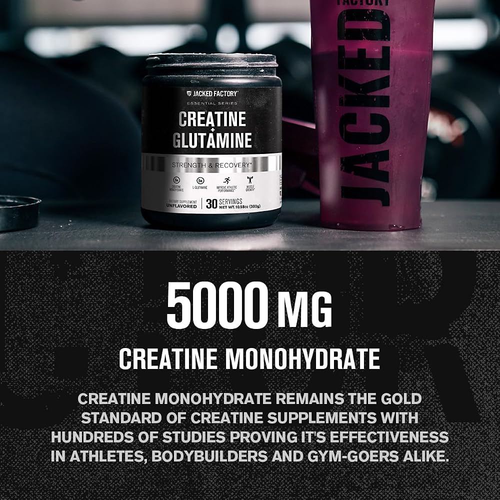 Jacked Factory Creatine + Glutamine - Creatine Supplement