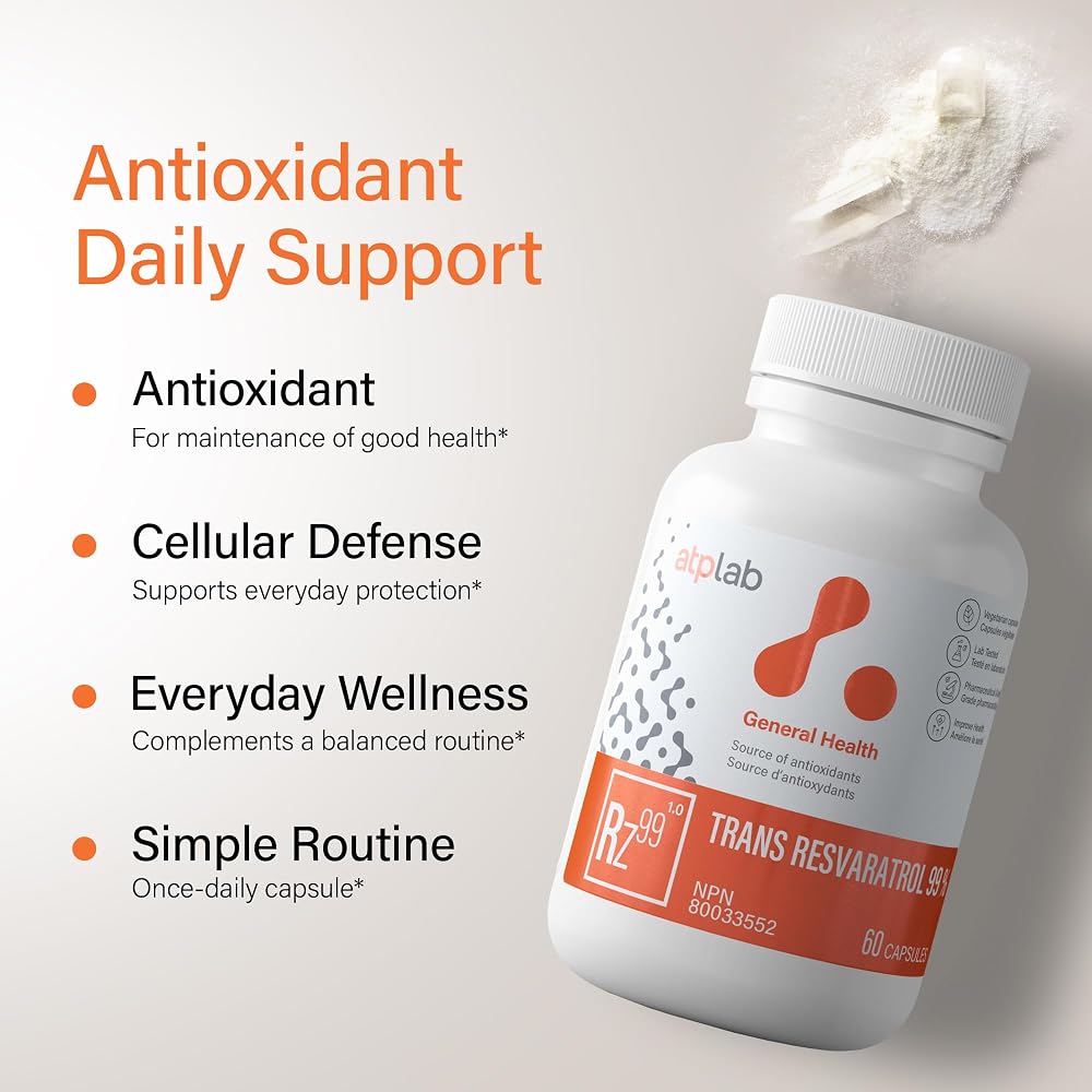 ATP LAB Trans Resveratrol 60 Capsules - Antioxidant Support - image 2