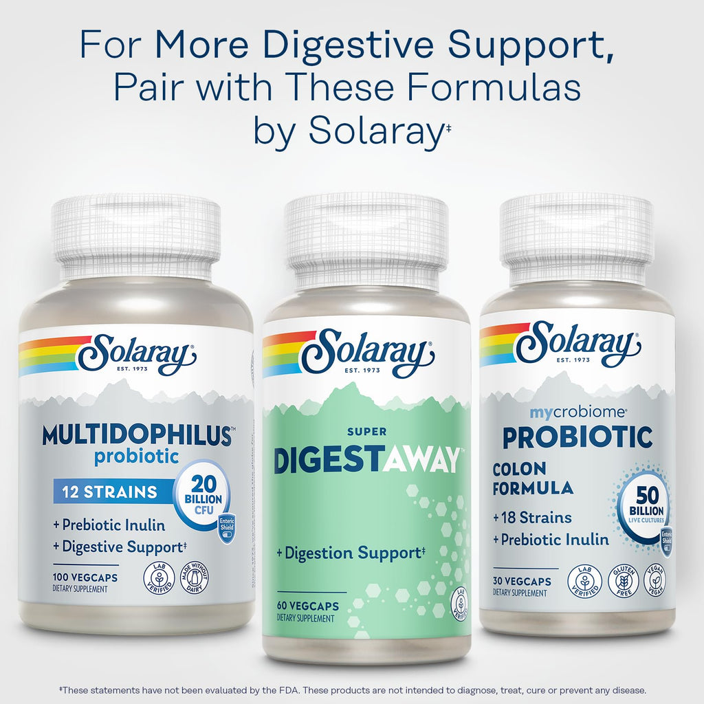 SOLARAY Super Digestaway Digestive Enzymes - 60 Vegetarian Capsules - image 6