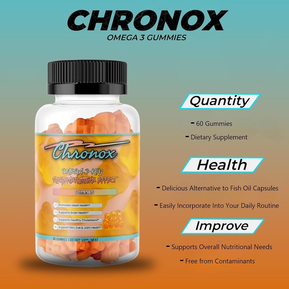 Chronox Omega 3 Fish Oil Gummies Orange Flavor - 1 Count - image 3