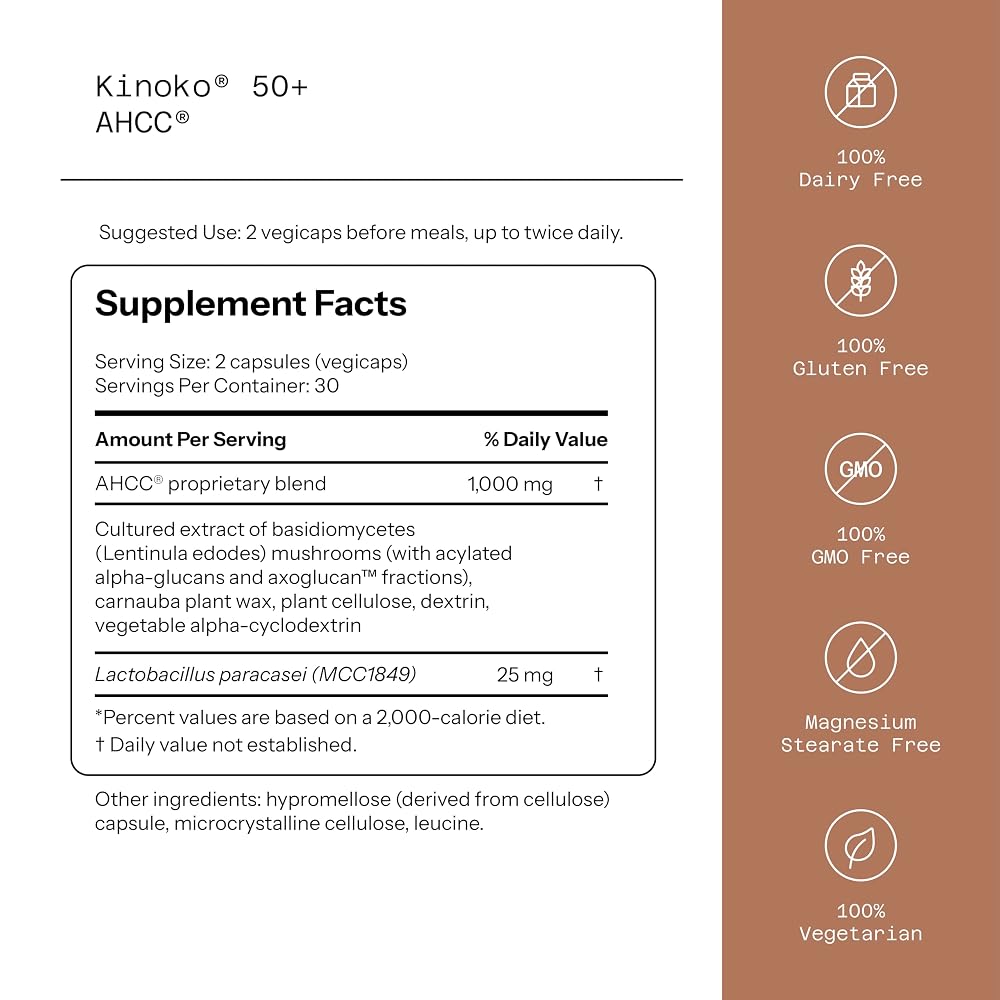 Quality of Life AHCC 50+ Immune Support Supplement - 60 Capsules - image 2