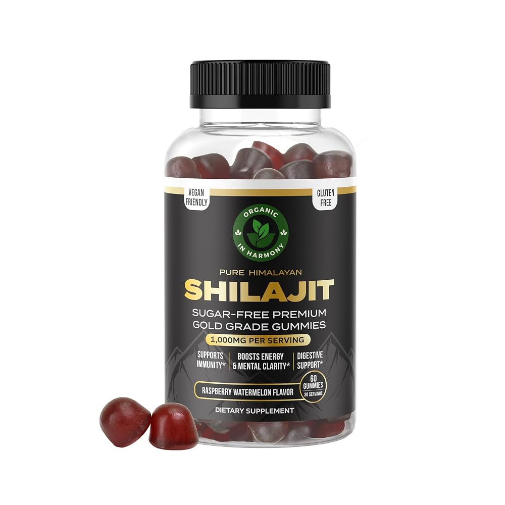 Organic In Harmony Shilajit Gummies for Wellness - 60 Gummies