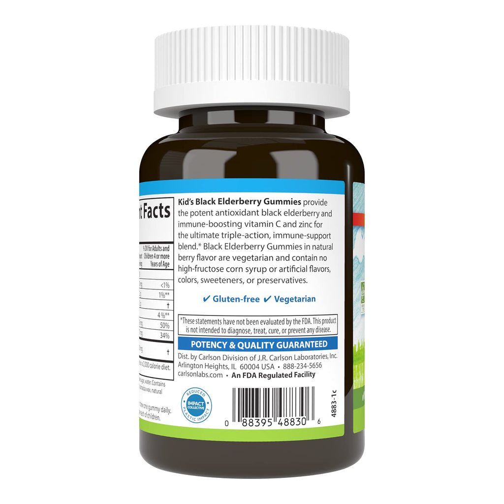 Carlson Kid's Black Elderberry Gummies 100 mg - 60 Gummies - image 6