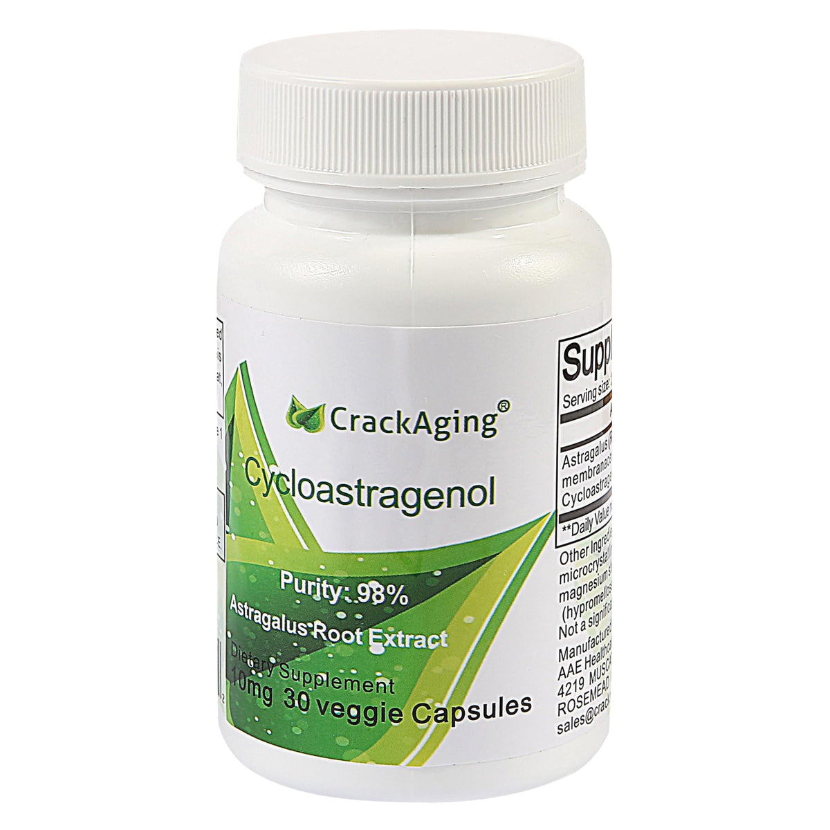 Crackaging Cycloastragenol 98% Telomere Support - 30 Capsules