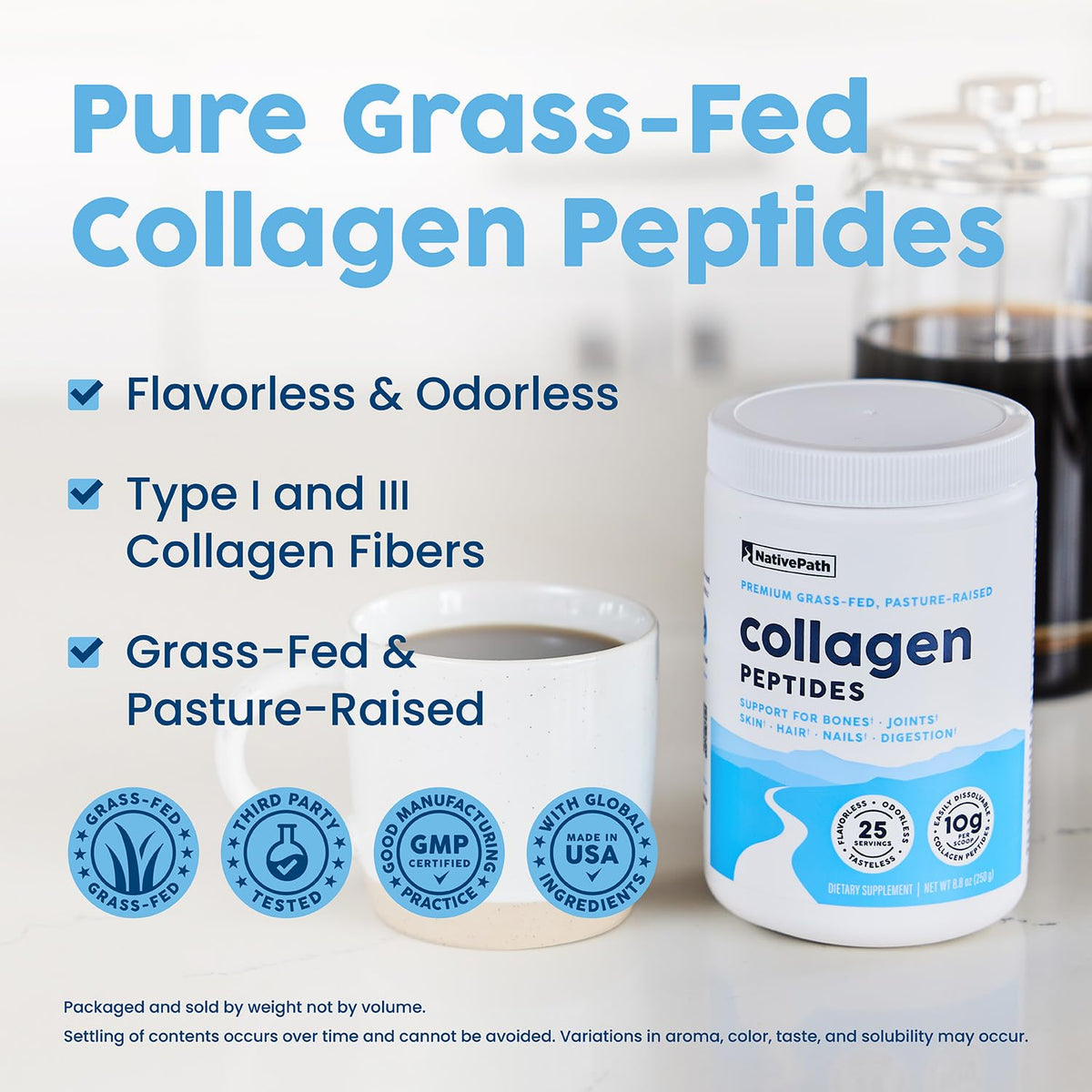 NativePath Collagen Peptides Hydrolyzed Type 1 & 3 - 25 Servings - image 2