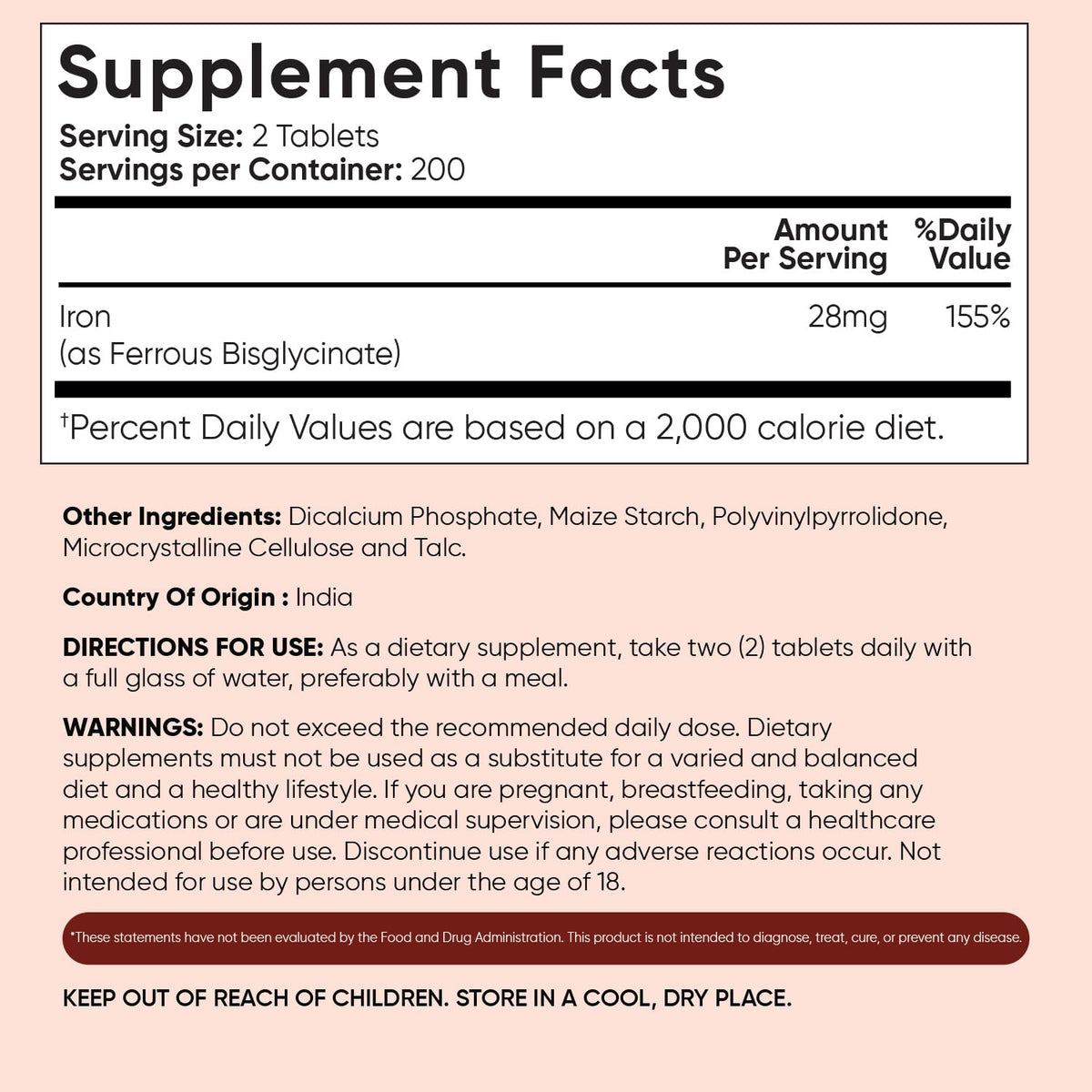WeightWorld Chelated Iron Pills 28mg - 400 Tablets - image 5