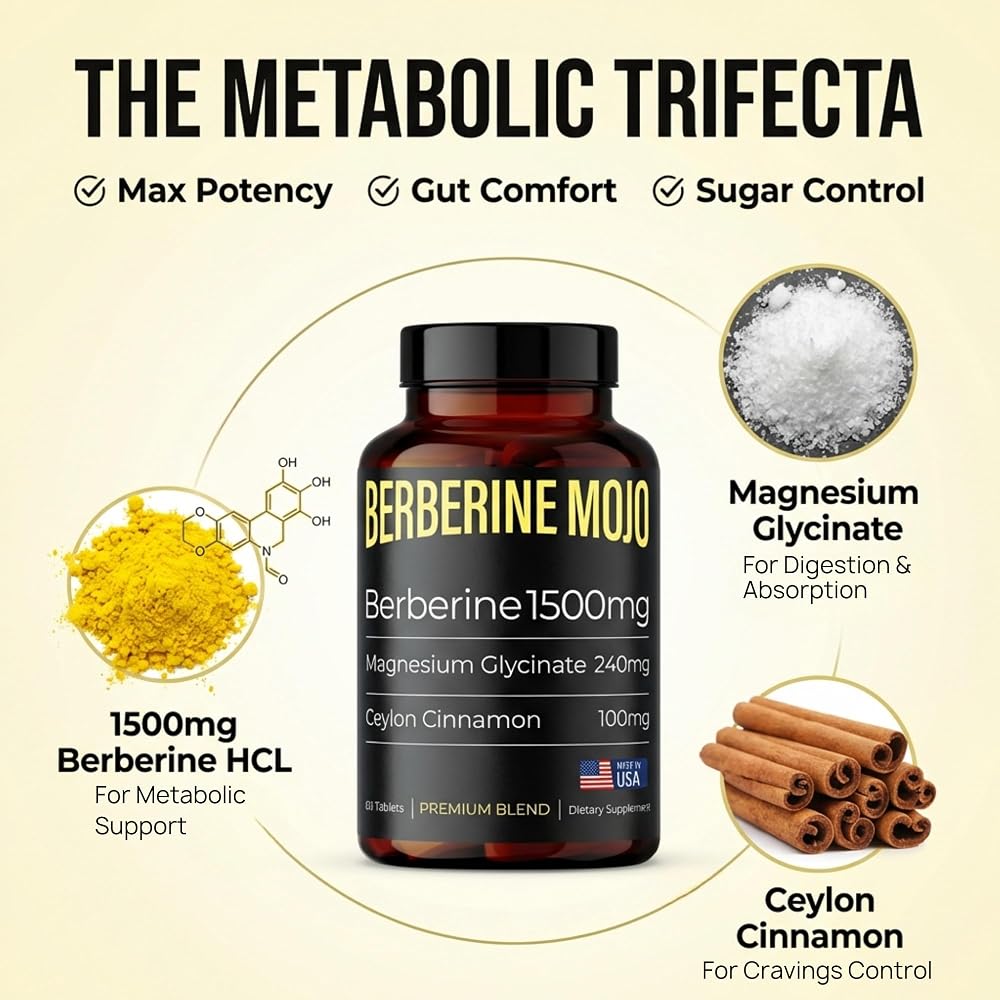 Berberine Mojo Berberine 1500mg with Ceylon Cinnamon - 1 Count - image 2