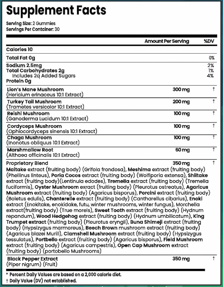 NutraPerfecto Organic Mushroom Gummies 20 in 1 Complex - 60 Count - image 7
